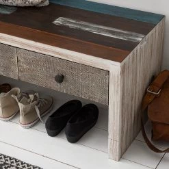 Wolf-Möbel Banc de vestibule Goa - Partiellement en manguier massif - Manguier blanc vintage -Bancs Soldes Boutique 1000117606 200310 11515400023 MOOD DETAILS P000000001000117606 mood