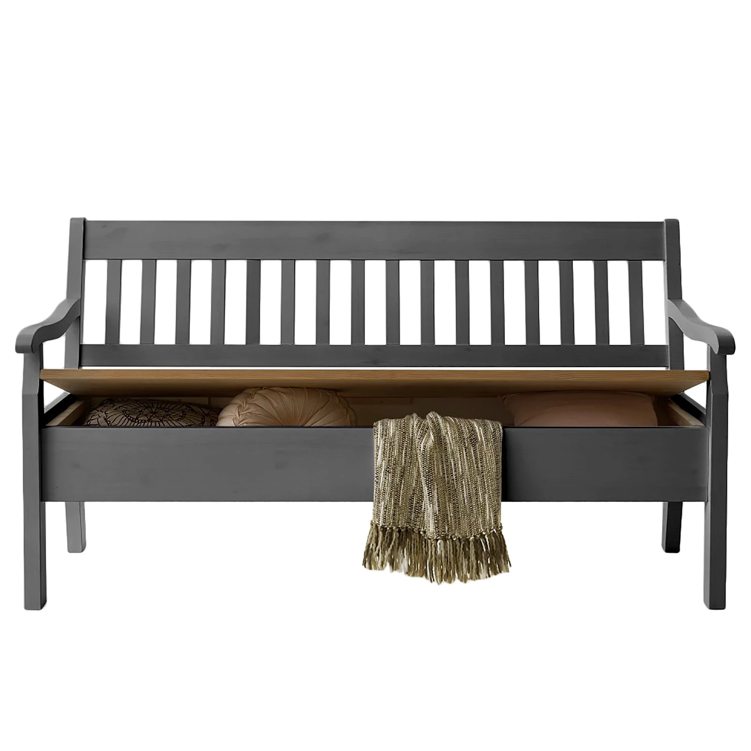 Maison Belfort Banc Boston - Pin massif - Epicéa gris / Epicéa lessivé - Largeur : 169 cm - Avec accoudoirs 6 Maison Belfort Banc Boston - Pin massif - Epicéa gris / Epicéa lessivé - Largeur : 169 cm - Avec accoudoirs – Image 4