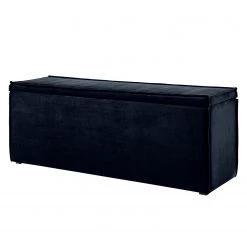 Coffre de lit Kinx - Velours - Bleu marine