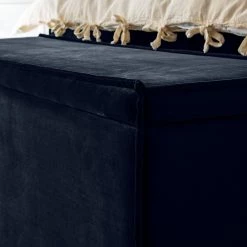 Coffre de lit Kinx - Velours - Bleu marine -Bancs Soldes Boutique 1000124205 180914 15111108 GALLERYIMAGES P000000001000124205