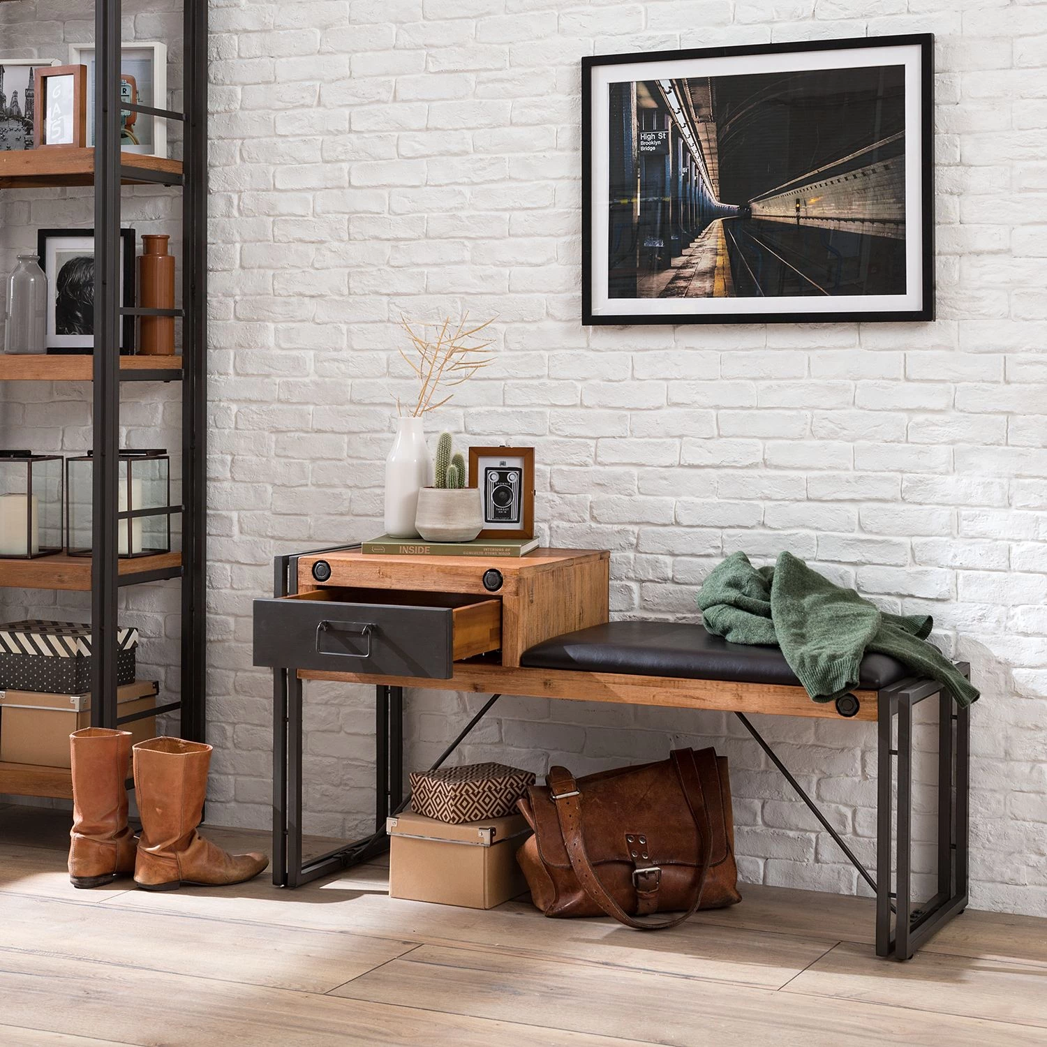 Ars manufacti Banc d’entrée Manchester - Acacia massif / Métal - Acacia / Anthracite 5 Ars manufacti Banc d’entrée Manchester - Acacia massif / Métal - Acacia / Anthracite – Image 3