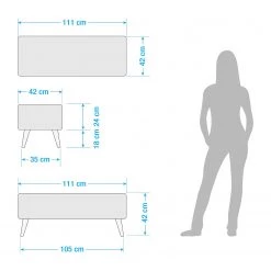 Norrwood Bout de lit Feda II - Tissu - Anthracite -Bancs Soldes Boutique 1000135363 181026 114427110 GALLERYIMAGES P000000001000135363