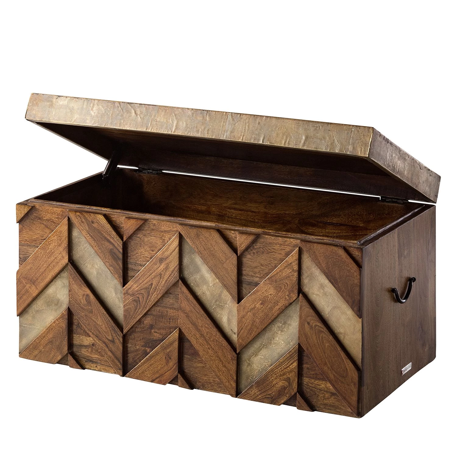 Ars manufacti Coffre Yao - Acacia massif / Métal - Acacia / Doré 8 Ars manufacti Coffre Yao - Acacia massif / Métal - Acacia / Doré – Image 7