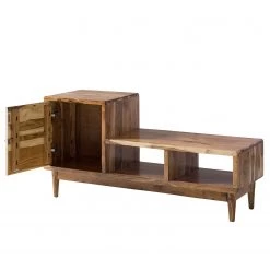 Ars manufacti Meuble à chaussures Buuda II - Partiellement en acacia massif - Écru / Acacia -Bancs Soldes Boutique 1000145852 211124 11364400004 DETAILS P000000001000145852