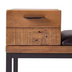 Ars manufacti Banc d’entrée Grasby - Cuir synthétique / Pin massif - Anthracite / Pin -Bancs Soldes Boutique 1000147152 190726 15531900026 DETAILS P000000001000147152