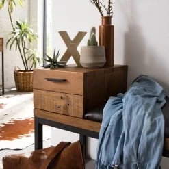 Ars manufacti Banc d’entrée Grasby - Cuir synthétique / Pin massif - Anthracite / Pin -Bancs Soldes Boutique 1000147152 190730 13021800005 MOOD DETAILS P000000001000147152 mood