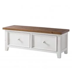 Maison Belfort Banc d’entrée Balignton - Pin massif - Pin / Blanc