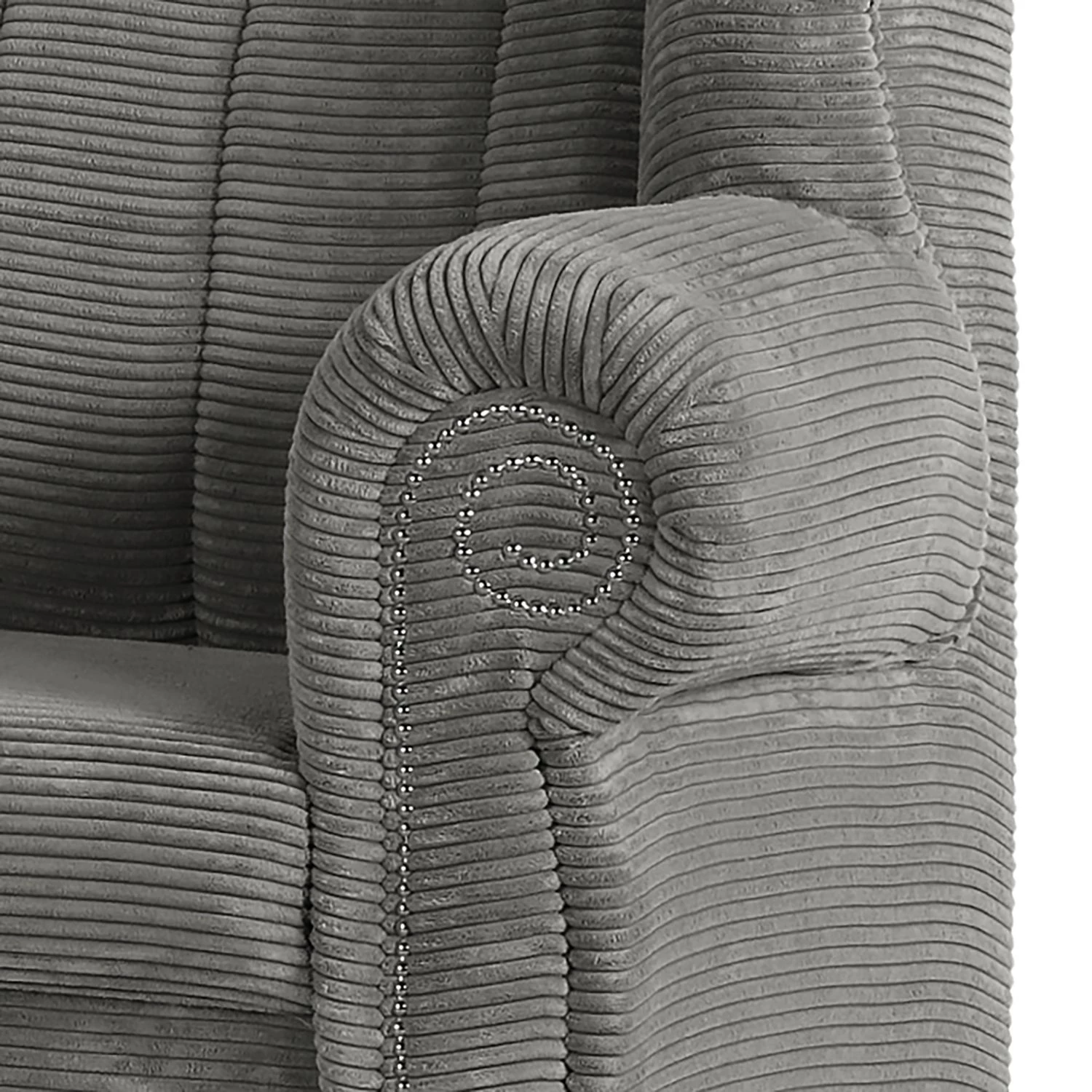 Red Living Banquette Picos (3 places) - Velours côtelé / Pin massif - Gris foncé 4 Red Living Banquette Picos (3 places) - Velours côtelé / Pin massif - Gris foncé – Image 2