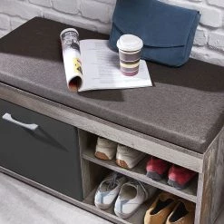 Loftscape Banc d’entrée Polis - Gris mat -Bancs Soldes Boutique 1000158811 190215 12442700042 GALLERYIMAGES P000000001000158811