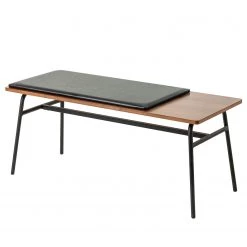 Norrwood Banc d’entrée Kaub - Imitation cuir / Métal - Noir / Noyer