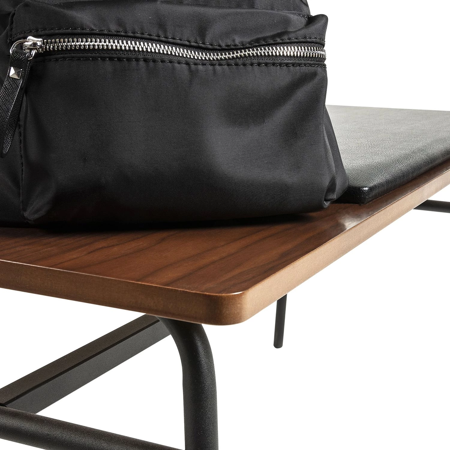 Norrwood Banc d’entrée Kaub - Imitation cuir / Métal - Noir / Noyer 11 Norrwood Banc d’entrée Kaub - Imitation cuir / Métal - Noir / Noyer – Image 9