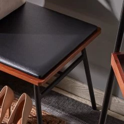 Norrwood Banc d’entrée Kaub - Imitation cuir / Métal - Noir / Noyer 16 Norrwood Banc d’entrée Kaub - Imitation cuir / Métal - Noir / Noyer -Bancs Soldes Boutique 1000167738 200429 06494300078 DETAILS P000000001000167738