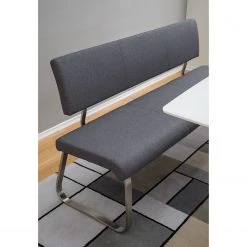 Fredriks Banc Marco II - Tissage à plat / Acier inoxydable - Anthracite / Acier inoxydable - Largeur : 175 cm -Bancs Soldes Boutique 1000169681 200907 14220300037 DETAILS P000000001000169681