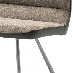 Fredriks Banc Kiama - Imitation cuir / Tissé à plat - Acier inoxydable - Cappuccino -Bancs Soldes Boutique 1000179065 190725 10293100245 DETAILS P000000001000179065