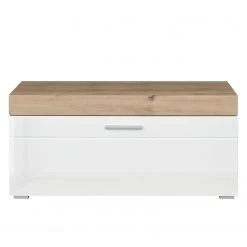 Trendteam Banc d’entrée Amanda - Blanc brillant / Imitiation chêne