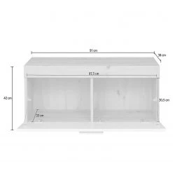 Trendteam Banc d’entrée Amanda - Blanc brillant / Imitiation chêne -Bancs Soldes Boutique 1000180470 190917 15092800003 SKETCH DETAILS P000000001000180470 sketch