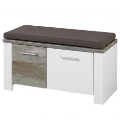 Loftscape Banc d’entrée Bickley - Blanc / Imitation bois flotté