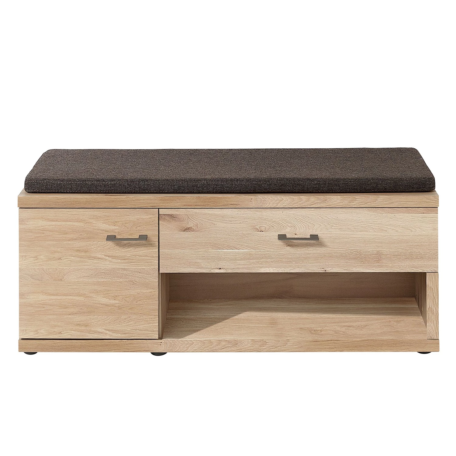 Naturoo Banc d’entrée Goodwood II - Tissu / partiellement en chêne sauvage massif - Marron gris / Chêne sauvage 5 Naturoo Banc d’entrée Goodwood II - Tissu / partiellement en chêne sauvage massif - Marron gris / Chêne sauvage – Image 3