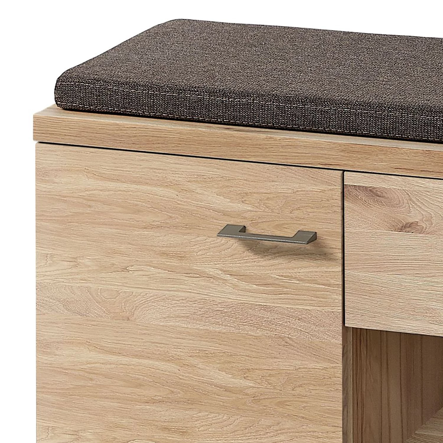 Naturoo Banc d’entrée Goodwood II - Tissu / partiellement en chêne sauvage massif - Marron gris / Chêne sauvage 7 Naturoo Banc d’entrée Goodwood II - Tissu / partiellement en chêne sauvage massif - Marron gris / Chêne sauvage – Image 5