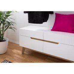 Mørteens Banc d’entrée Tenabo - Partiellement en chêne massif - Blanc / Chêne -Bancs Soldes Boutique 1000184275 200120 17231100021 DETAILS P000000001000184275