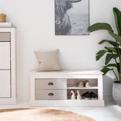 Maison Belfort Banc d’entrée Neely - Pin massif - Epicéa blanc / Epicéa gris -Bancs Soldes Boutique 1000188933 200611 12015800060 MOOD DETAILS P000000001000188933 mood