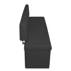 Loftscape Banc Talcott II - Imitation cuir - Chrome - Noir - Largeur : 160 cm -Bancs Soldes Boutique 1000189836 191119 12532400300 DETAILS P000000001000189836