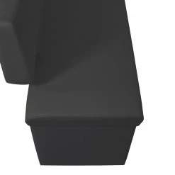 Loftscape Banc Talcott II - Imitation cuir - Chrome - Noir - Largeur : 160 cm -Bancs Soldes Boutique 1000189836 191119 12532400304 DETAILS P000000001000189836