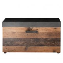 Trendteam Banc d’entrée Indy - Imitation bois recyclé / Anthracite