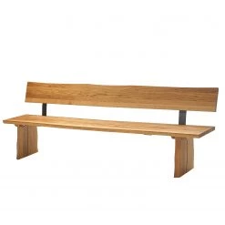 Schösswender Banc avec dossier Oviedo - Chêne sauvage massif - Chêne sauvage - Largeur : 220 cm