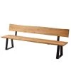 Schösswender Banc avec dossier Oviedo IV - Chêne sauvage massif / Métal - Chêne sauvage / Noir - Largeur : 200 cm -Bancs Soldes Boutique 1000191415 191120 16130600133 IMAGE P000000001000191415