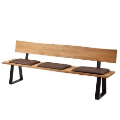 Schösswender Banc avec dossier Oviedo IV - Chêne sauvage massif / Métal - Chêne sauvage / Noir - Largeur : 200 cm -Bancs Soldes Boutique 1000191415 191120 16130600134 DETAILS P000000001000191415