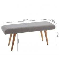 Norrwood Banc d’entrée Taloga III - Tissu / Manguier massif - Gris -Bancs Soldes Boutique 1000193782 191219 17290400241 SKETCH DETAILS P000000001000193782 sketch