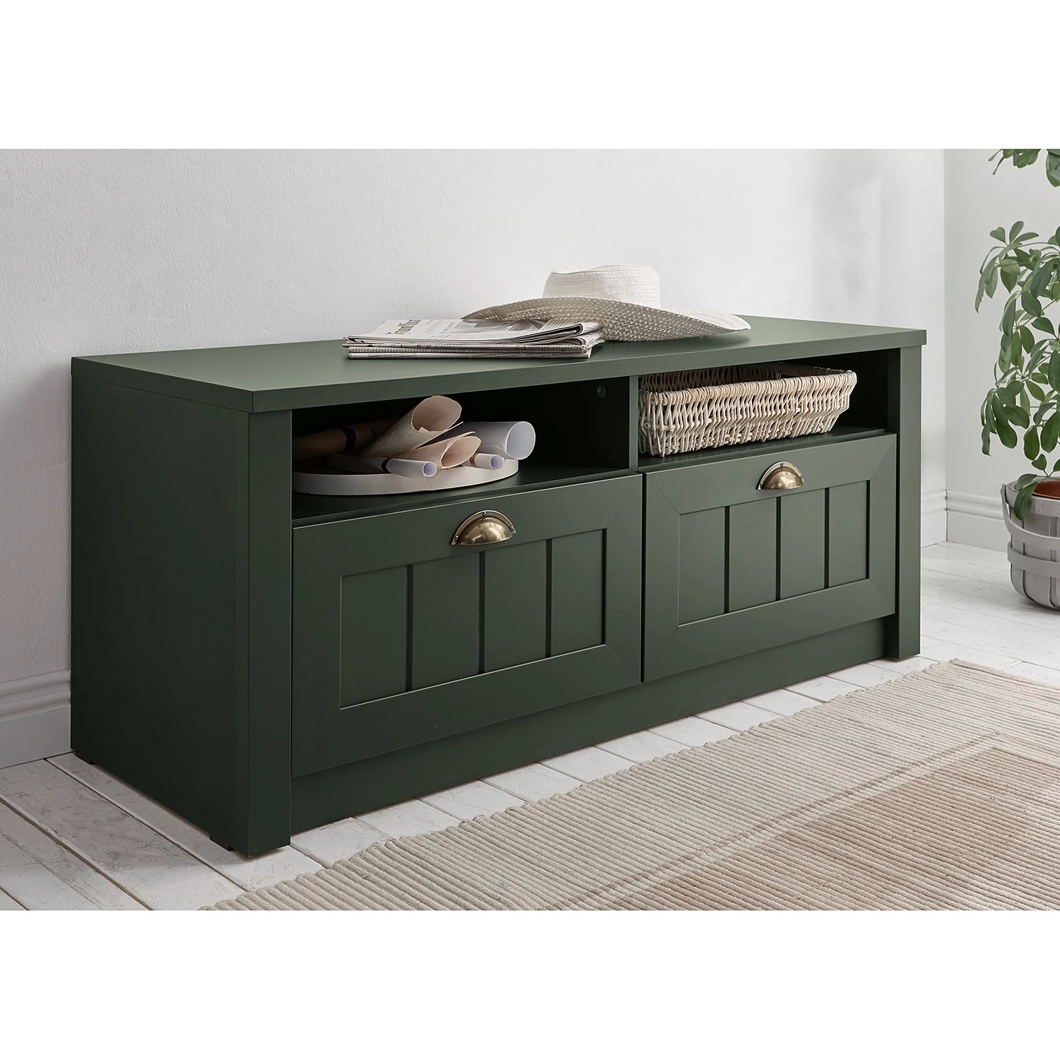 Ridgevalley Banc d’entrée Beauville - Vert mousse / Doré 4 Ridgevalley Banc d’entrée Beauville - Vert mousse / Doré – Image 2