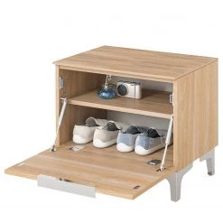 Maja Möbel Banc d’entrée Shino - Verre - Blanc / Imitation chêne - Largeur : 50 cm -Bancs Soldes Boutique 1000199027 191211 12331300029 DETAILS P000000001000199027