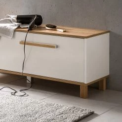 Schildmeyer Banc d’entrée Padua - Blanc / Imitation chêne rustique -Bancs Soldes Boutique 1000202514 200320 13521600004 DETAILS P000000001000202514