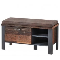 Red Living Banc d’entrée Blackpool - Imitation bois recyclé / Gris