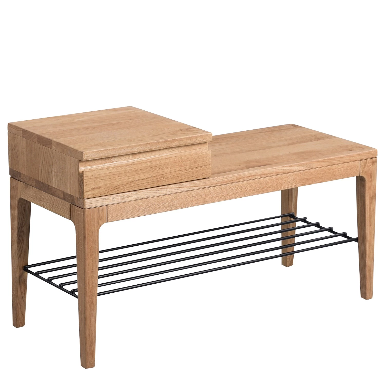 Naturoo Banc d’entrée Wexham - Chêne massif / Métal - Chêne / Noir 3 Naturoo Banc d’entrée Wexham - Chêne massif / Métal - Chêne / Noir