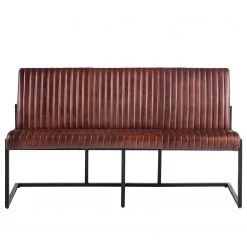 Ars manufacti Banquette Wylie - Cuir / Fer - Marron vintage / Noir -Bancs Soldes Boutique 1000215577 210420 11083200046 DETAILS P000000001000215577