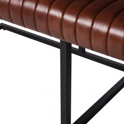 Ars manufacti Banquette Wylie - Cuir / Fer - Marron vintage / Noir -Bancs Soldes Boutique 1000215577 210420 11083200058 DETAILS P000000001000215577