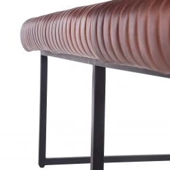 Ars manufacti Banquette Wylie - Cuir / Fer - Marron vintage / Noir -Bancs Soldes Boutique 1000215577 210420 11083200064 DETAILS P000000001000215577