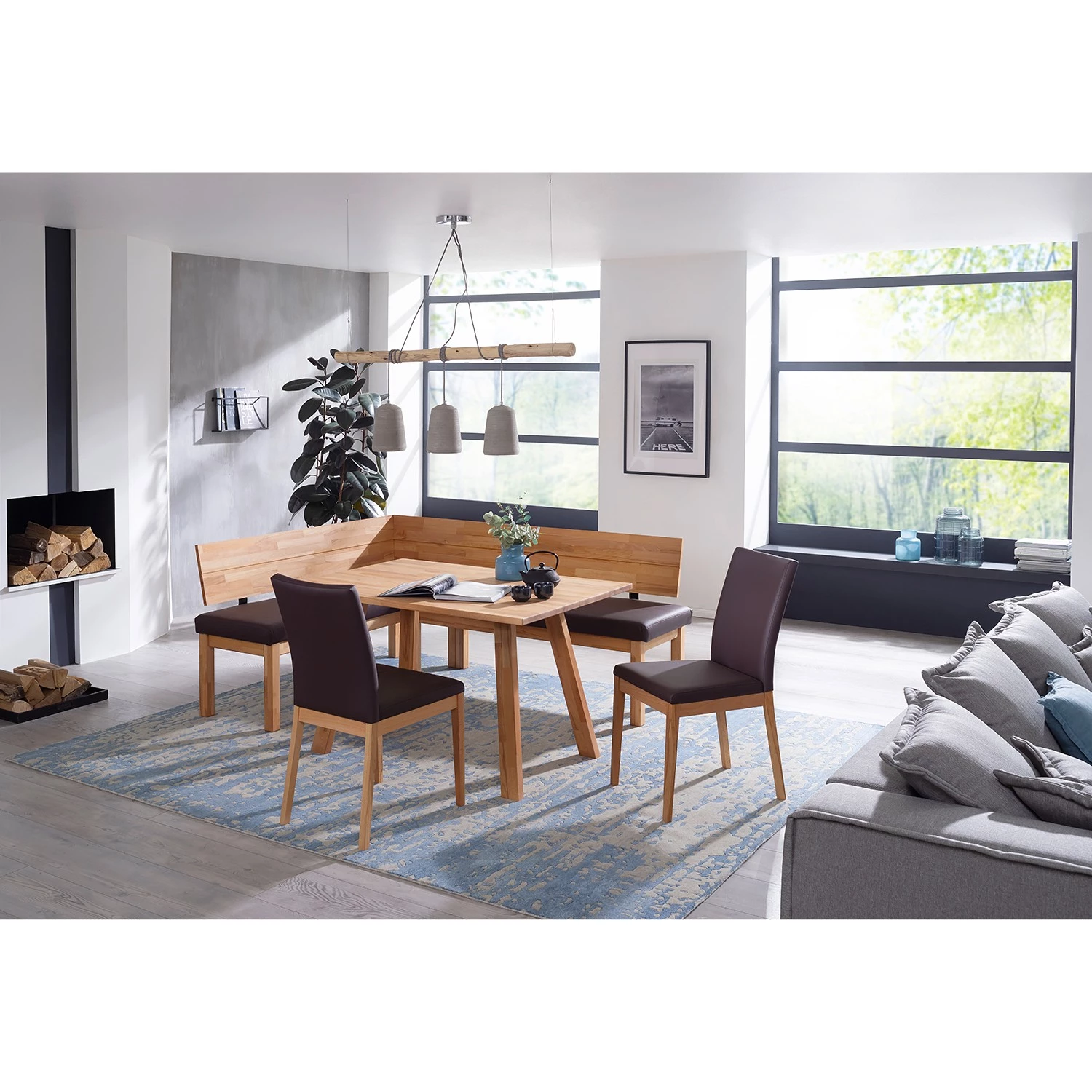 Schösswender Banc d’angle Roberto I - Imitation cuir / Duramen de hêtre massif - Marron foncé / Duramen de hêtre 4 Schösswender Banc d’angle Roberto I - Imitation cuir / Duramen de hêtre massif - Marron foncé / Duramen de hêtre – Image 2