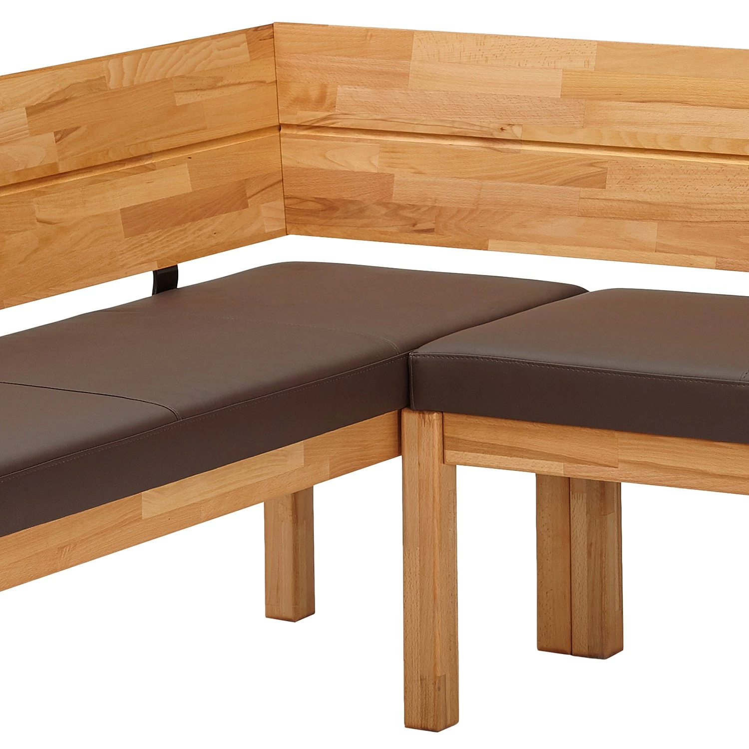 Schösswender Banc d’angle Roberto I - Imitation cuir / Duramen de hêtre massif - Marron foncé / Duramen de hêtre 8 Schösswender Banc d’angle Roberto I - Imitation cuir / Duramen de hêtre massif - Marron foncé / Duramen de hêtre – Image 6
