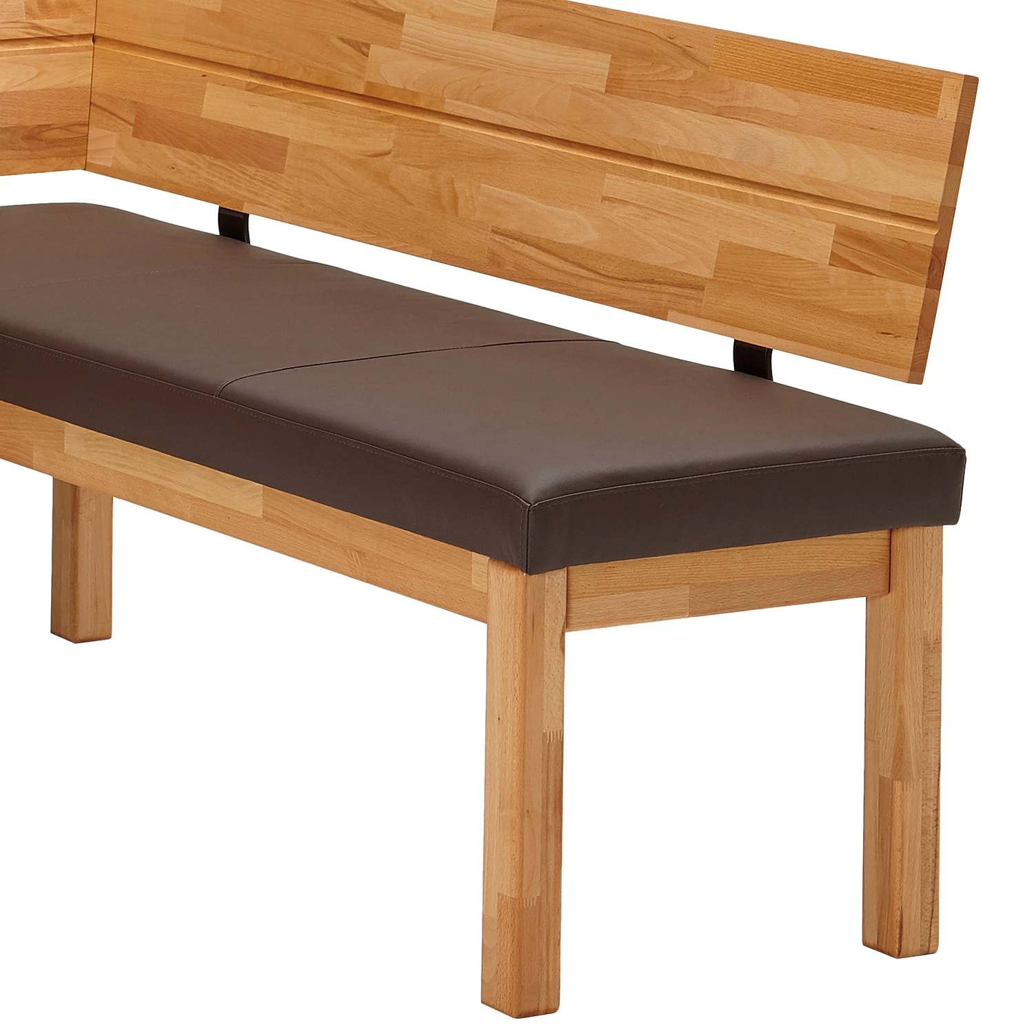 Schösswender Banc d’angle Roberto I - Imitation cuir / Duramen de hêtre massif - Marron foncé / Duramen de hêtre 9 Schösswender Banc d’angle Roberto I - Imitation cuir / Duramen de hêtre massif - Marron foncé / Duramen de hêtre – Image 7