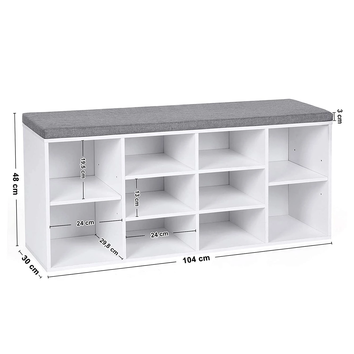 Loftscape Étagère à chaussures Haysville - Blanc 6 Loftscape Étagère à chaussures Haysville - Blanc – Image 4