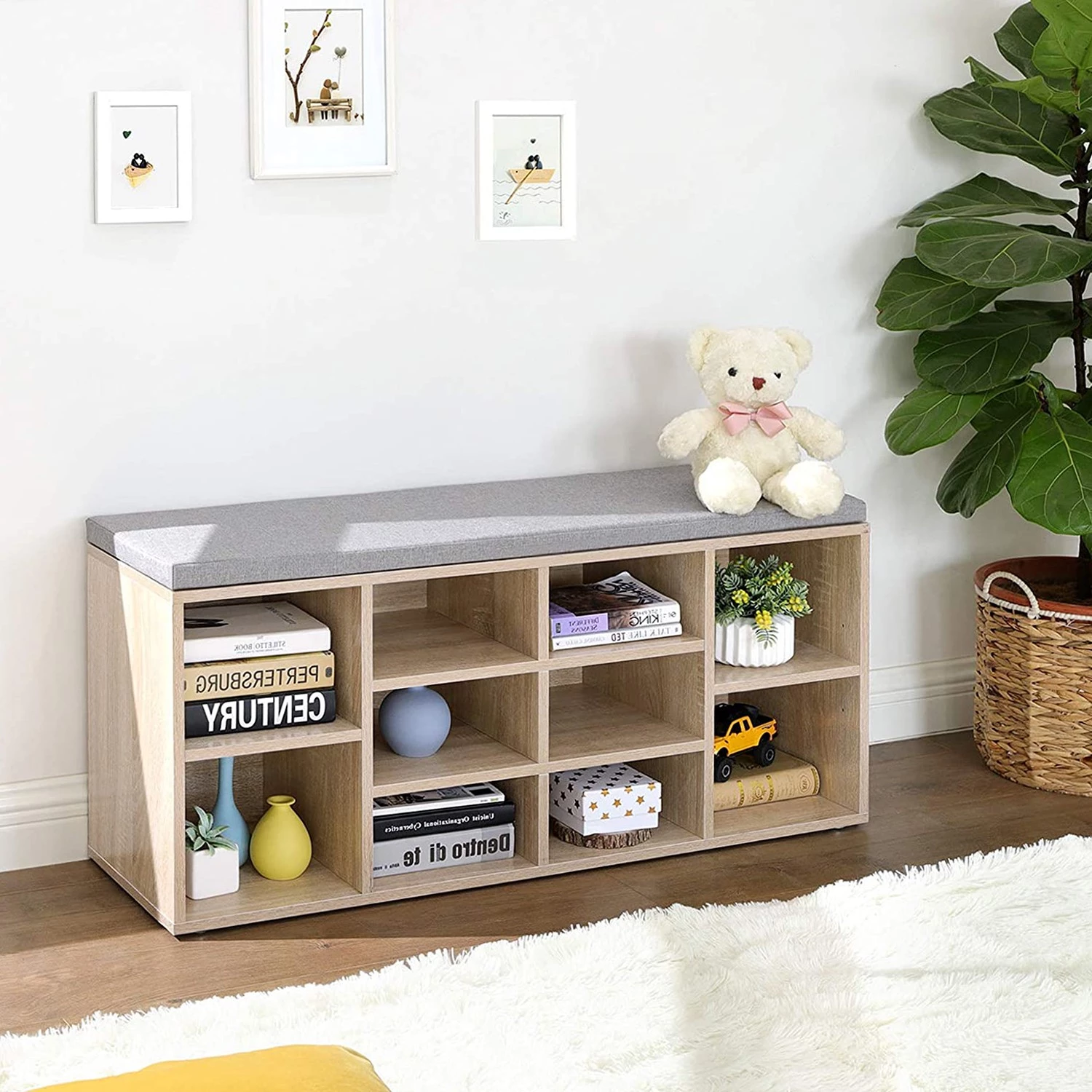 Loftscape Étagère à chaussures Haysville - Imitation chêne 5 Loftscape Étagère à chaussures Haysville - Imitation chêne – Image 3