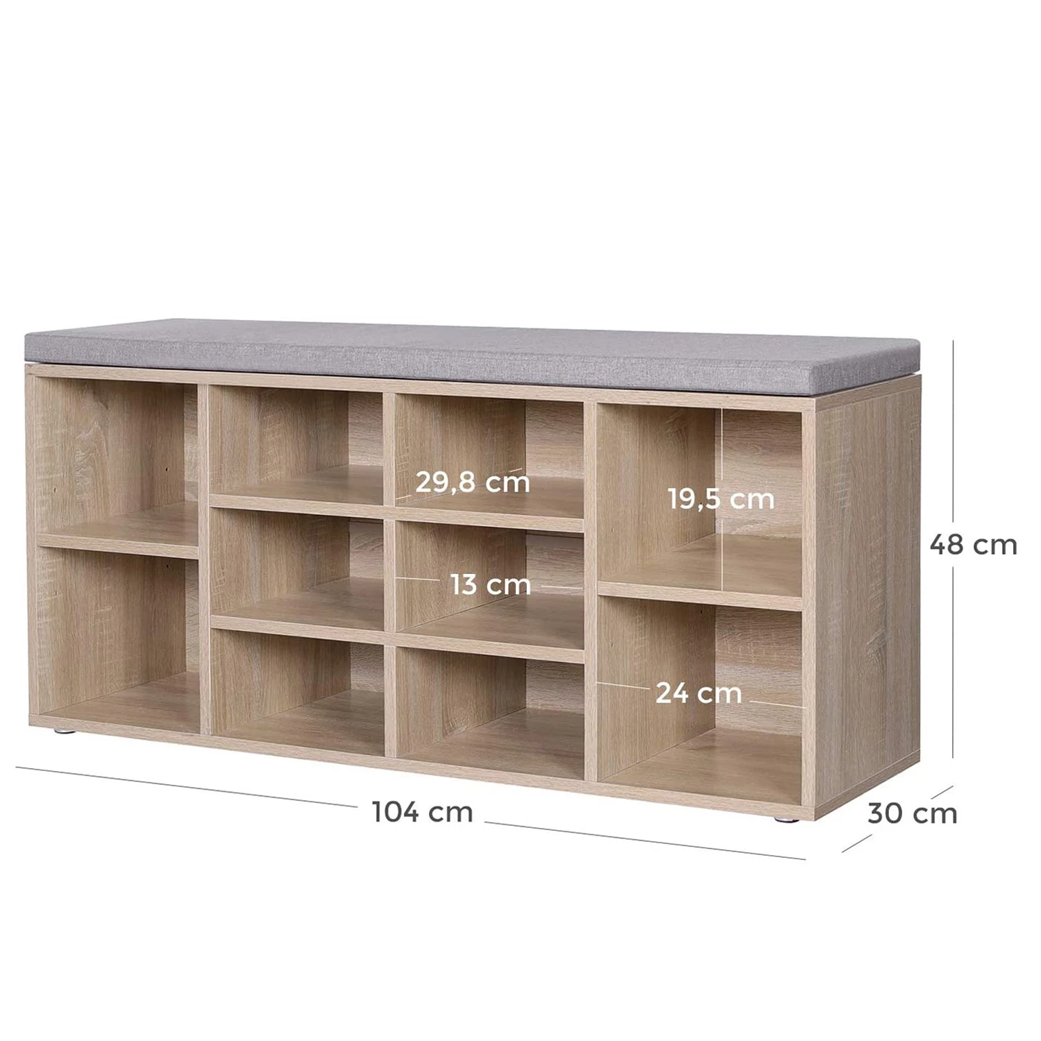 Loftscape Étagère à chaussures Haysville - Imitation chêne 7 Loftscape Étagère à chaussures Haysville - Imitation chêne – Image 5