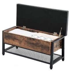 Red Living Étagère à chaussures Bentonville - Imitation cuir / Métal - Noir / Marron -Bancs Soldes Boutique 1000226151 200921 14274000393 DETAILS P000000001000226151