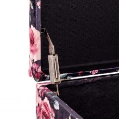 Loftscape Banc d’entrée Saint Just - Velours - Noir / Rose -Bancs Soldes Boutique 1000227247 201006 13145100070 DETAILS P000000001000227247