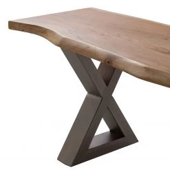 Ars Natura Banc Kapra - Acacia brun - Largeur : 160 cm - Argenté - Forme en X -Bancs Soldes Boutique 1000228073 201210 13060600022 DETAILS P000000001000228073