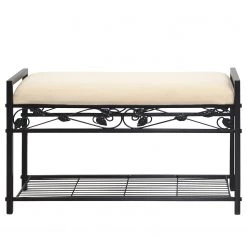 Ridgevalley Banc d’entrée Volnay - Tissu / Métal - Noir